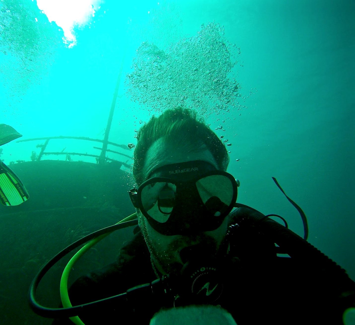 Scuba selfie at a shipwreck